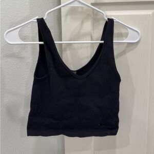 Black Ribbed Women's Tank Top